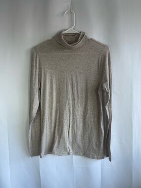 Eileen Fisher Light Taupe Turtleneck Top